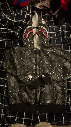 BAPE Space Camo Shark Full Zip Double Hoodie Size XL Men’s “Fits like a Medium”