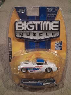 2007 Jada Big Time Muscle 1957 Chevy Corvette #145 Real Deal in 1:64 scale car