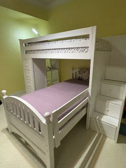 Harriet Bee Ayres Twin Loft Bed with Drawers and Shelves