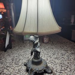 Vintage Metal Base Angel Lamp