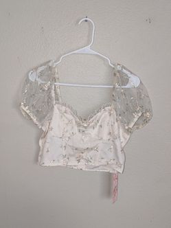 SHEIN MOD Women's Sheer Mesh Cropped Top