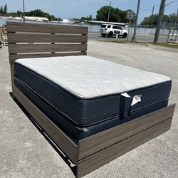 Coaster Queen bed frame , mattress and box spring