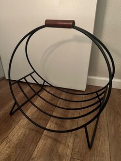 Black Metal blanket/ firewood holder