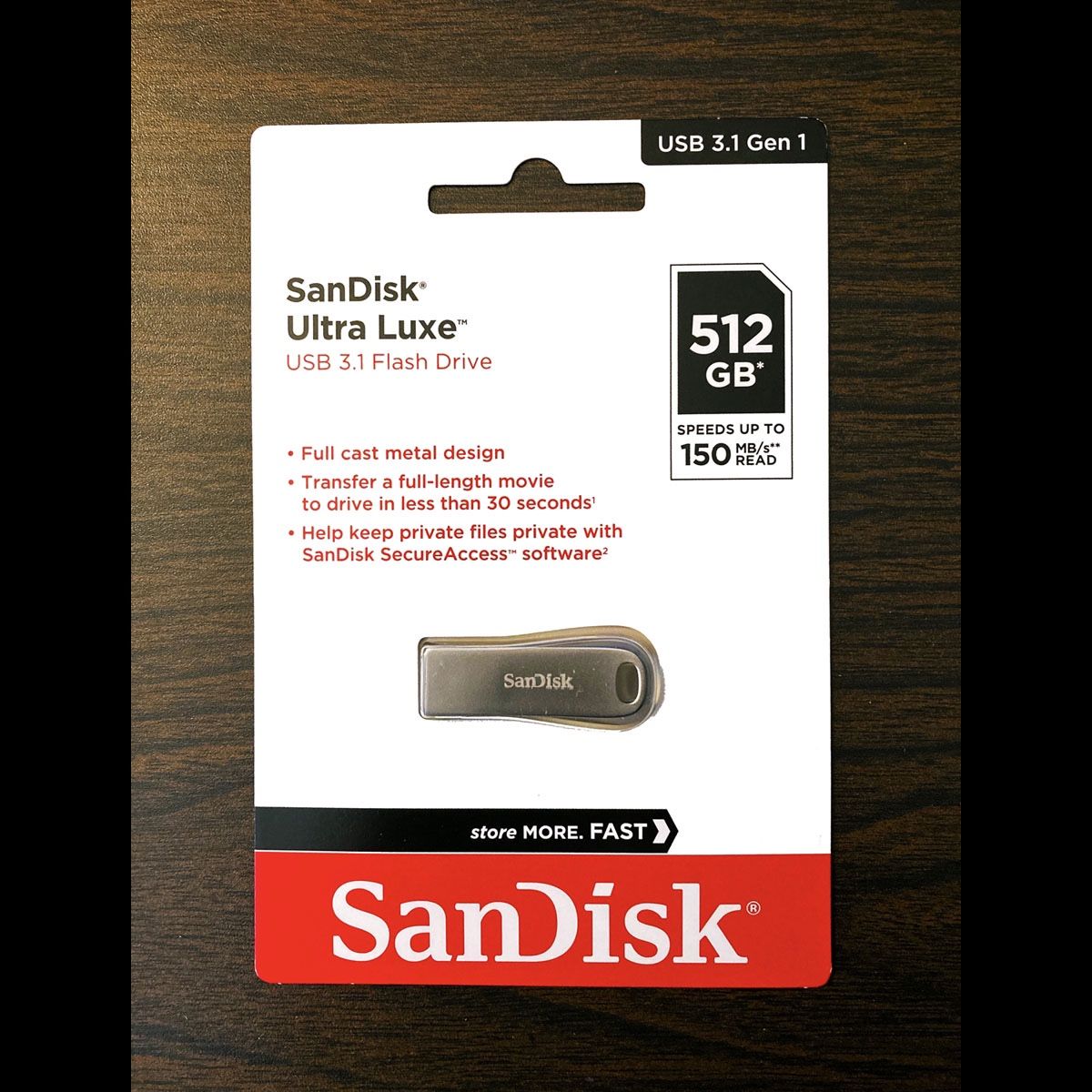 512 GB SanDisk Ultra Luxe Flash Drive (USB 3.1)