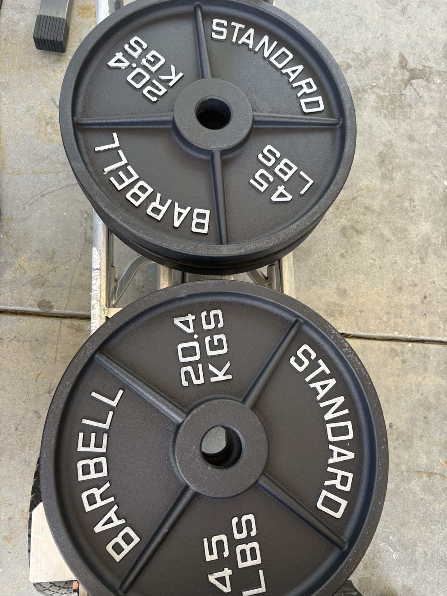 Pair Of 45 Pounds Olympic Weights Like New Out Of The Box Never Used