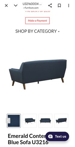 Brand New Emerald Home Furnishing Binetti Sofa Navy
