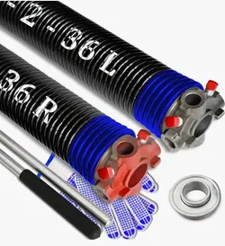 0.262 x 2" x 36" Steel Garage Door Torsion Spring Set L/R w/ Cones