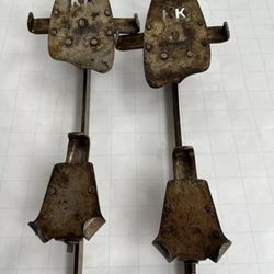 Vintage Metal KK Klipper Klub Adjustable Ice Skates Antique Size 11