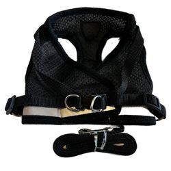 No Pull Choke Nylon Mesh Harness Padded Vest with Leash for Puppy and Cats
