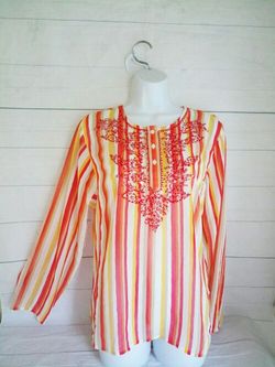 Old Navy Perfect Fit Long Sleeve Sheer Blouse Size L