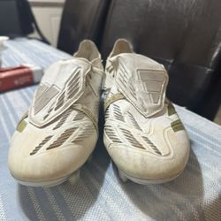 White/Gold Adidas Predator Elite FT FG Soccer Cleats
