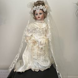 Porcelain Doll Bebe Jumeau Victorian Heirloom Bride Doll Porcelain 