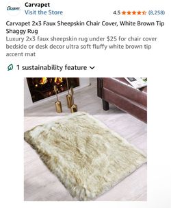 Carvapet Faux Sheepskin Shaggy Rug 2x3