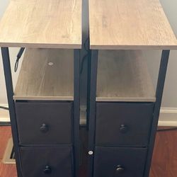 End Tables with Charging Stations- Set of Two-