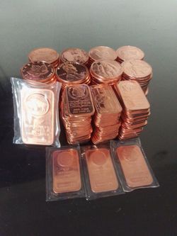 BEST PRICE! Coins and Bars 1 oz copper tubes and 5 oz bar