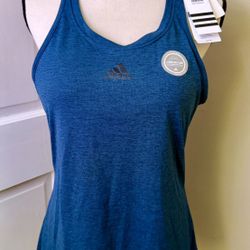 NWT Adidas Performance Women's L Climachill Athletic Tank Top Teal Blue Running 