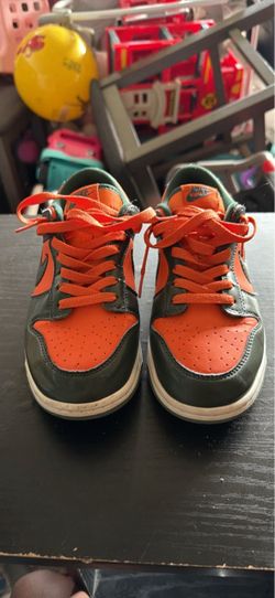 Nike Dunk Low Orange and Green Sneakers