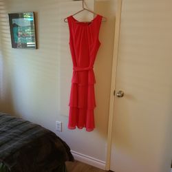Coral Chiffon Dress