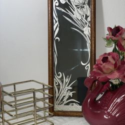 Etched Glass Mirror 80’s Retro