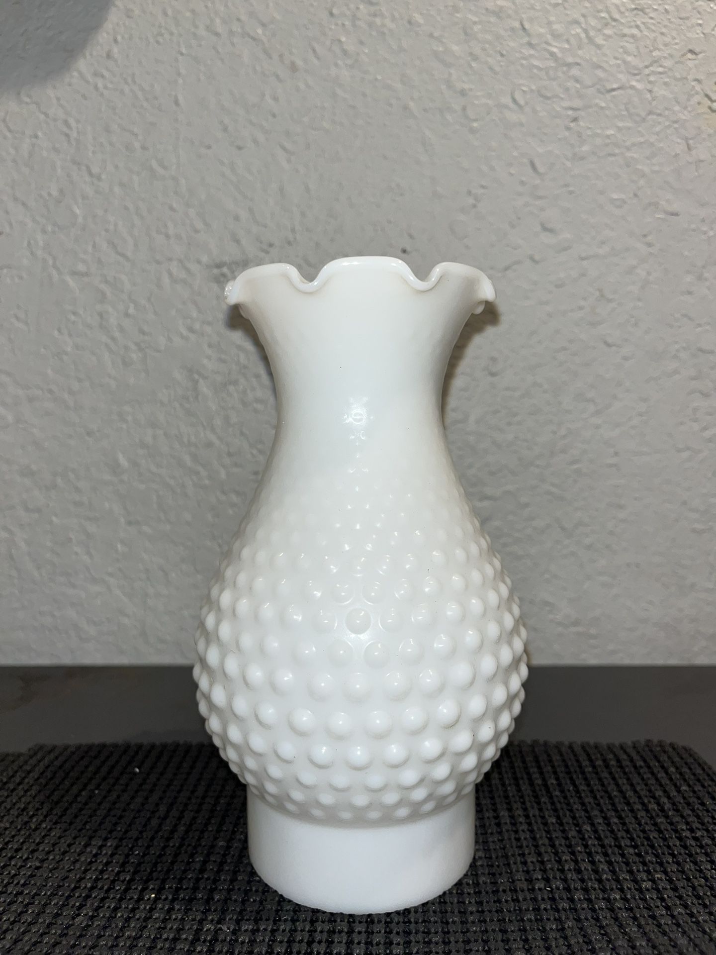 Vintage White Milk Glass Hobnail Hurricane Chimney Oil Lamp Shade Replacement