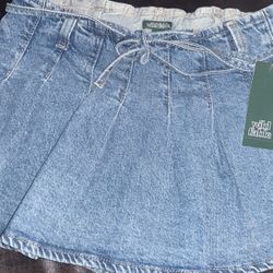 Pleated Denim Mini Skort (NWT)