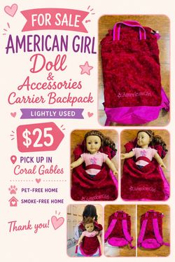 American Girl carrier backpack mochila moxila