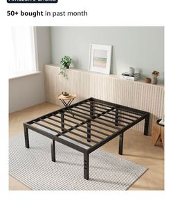 Bed frame queen . Was black but I painted it. Ivory.
