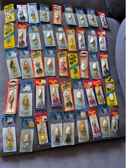 Vintage Fishing Lure Lot - Rooster Tail, Blue Fox, Mepps, Panther Martin (New in Pack)
