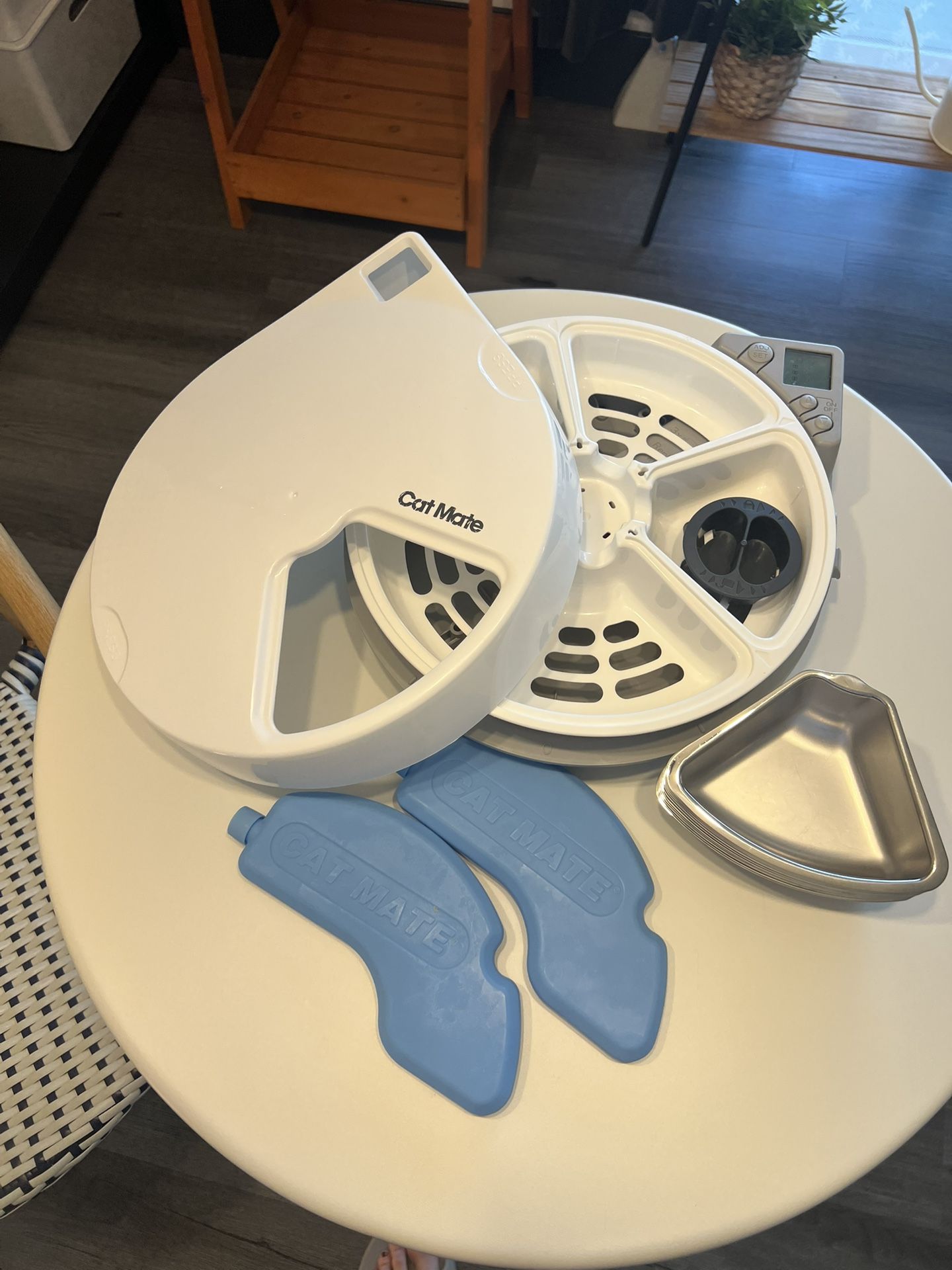 Iced Dry / Wet Food Cat Auto Feeder And 10 Stainless Steel Bowls
