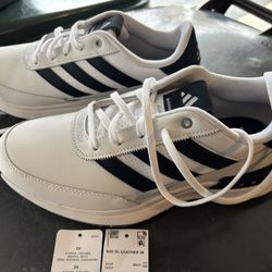 Men’s Adidas S2G SL 24 Leather White-Navy Waterproof Golf Shoes - NEW - Size 7