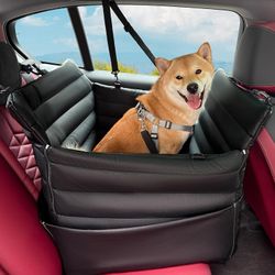 NEW  2-in-1 Pet Car Seat & Dog Bed - Cushioned Travel Booster Seat