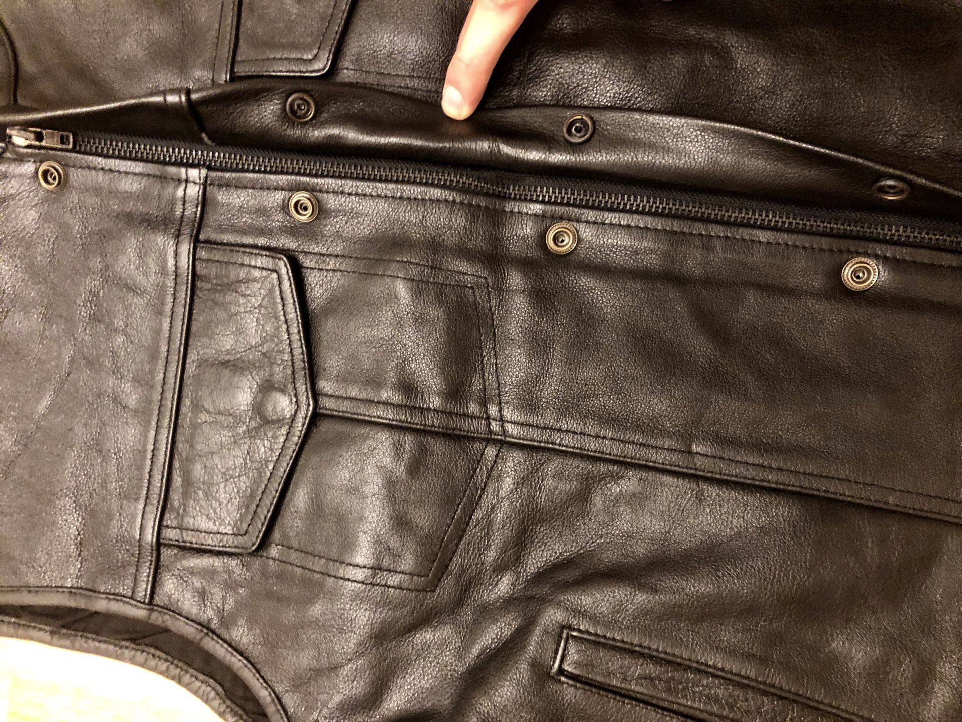 Motorcycle vest leather in all sizes available