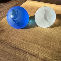 (2) Globe Paper Weights