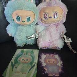 Lot Of 2 Labubu Big Into Energy Serenity And Luck plush Toy Keychain