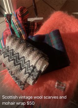 Scottish Vintage Wool Scarves & Mohair Wrap 
