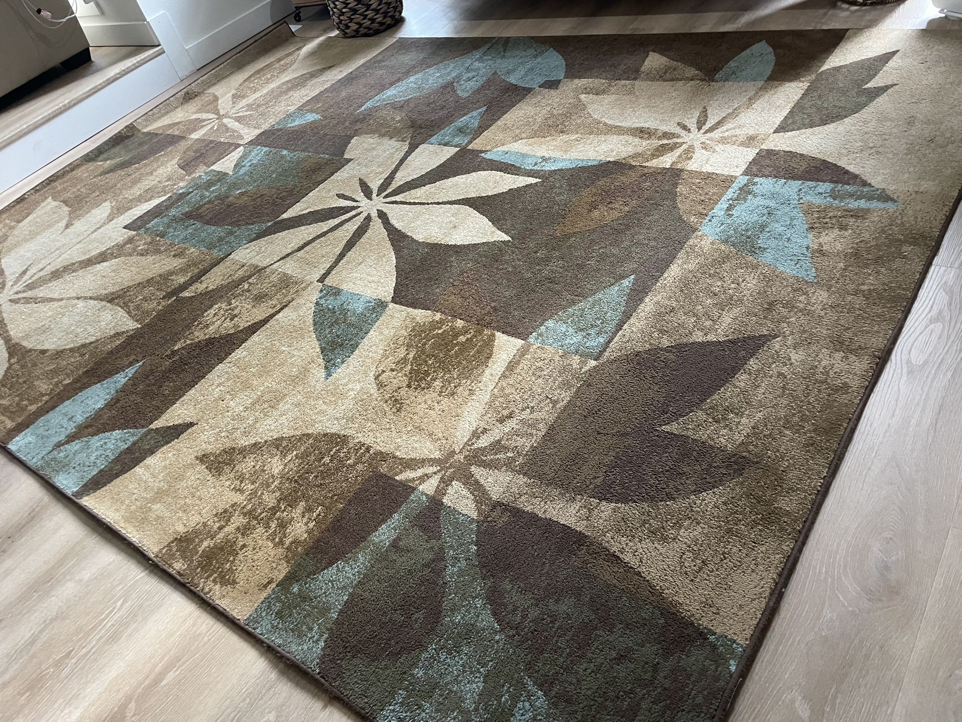 8x11ft Blue/Brown Rug
