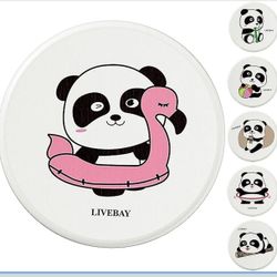 Cute Panda Coasters for Drinks Absorbent Funny Natural Diatomite Coaster Set of 6 for Wooden Table Desk Bathroom Bedroom Men Women Wedding Registry Gi