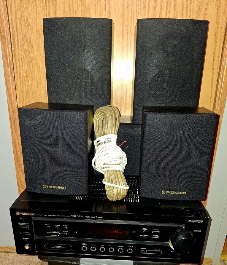 VINTAGE/OLD SCHOOL PIONEER RECEIVER & 5 SPEAKERS SET/SUBWOOFER