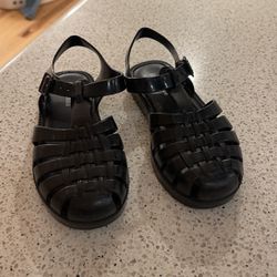 Mini Melissa Black Jelly Sandals