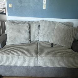 Grey Corduroy Couch 