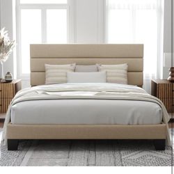 King size platform bed biege $160