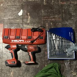 Hilti Power Drills And Brand New Ratchet Set