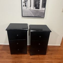 2 Black 3 Drawer Dressers 