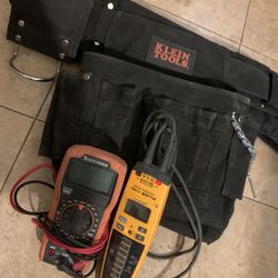 Klein Electrical Meters And Tool Belt 