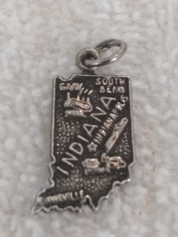 VTG.STERLING SILVER 925~ INDIANA STATE CHARM