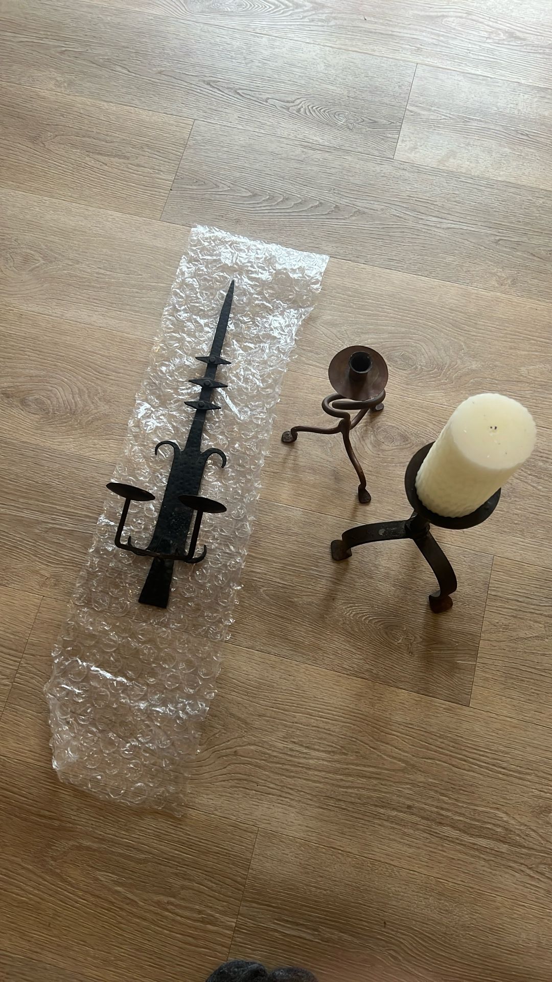 Vintage Iron Candelabra Set