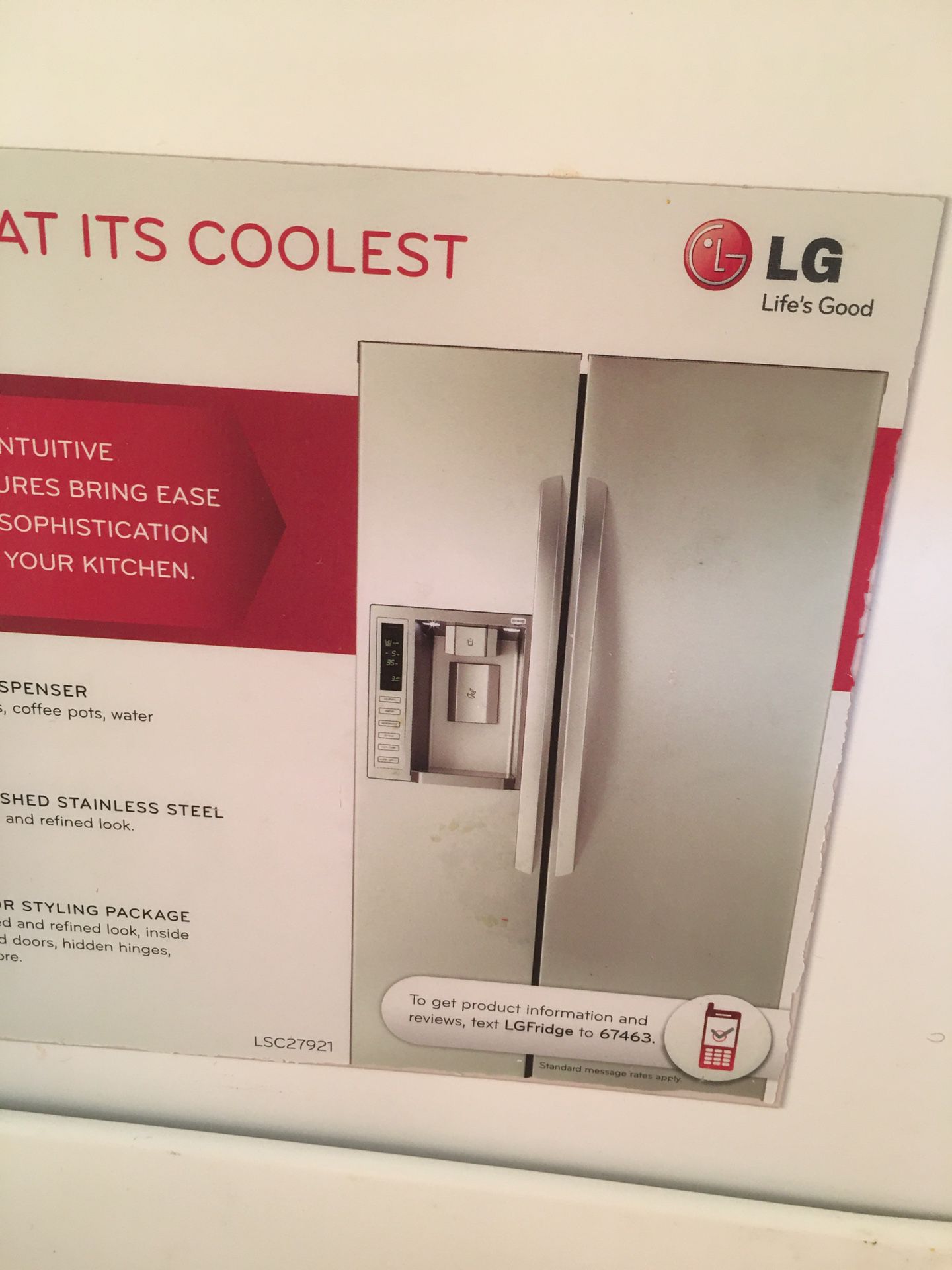 Side by side stainless lg Refrigerator