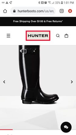Hunter Black Gloss Brain Boots
