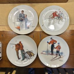 Gorham Norman Rockwell Plates 1980 Four Seasons “Dad’s boy”