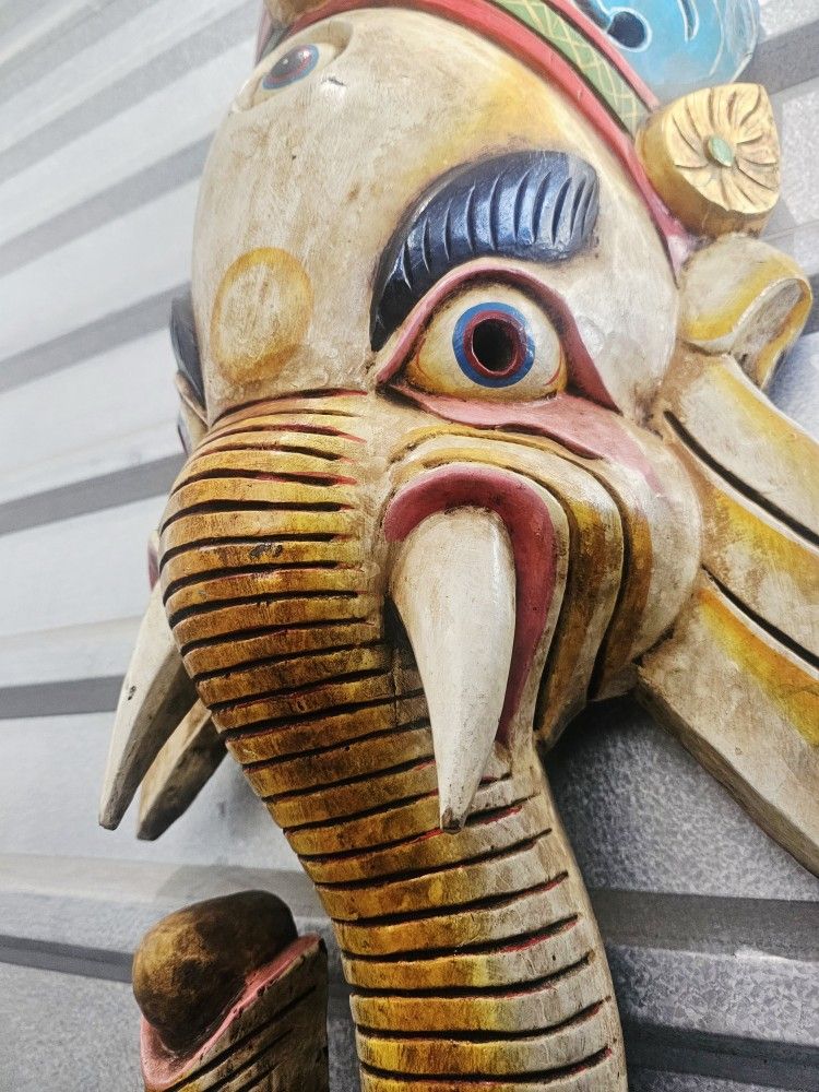 "Ganesha" hand carved & painted in Nepal